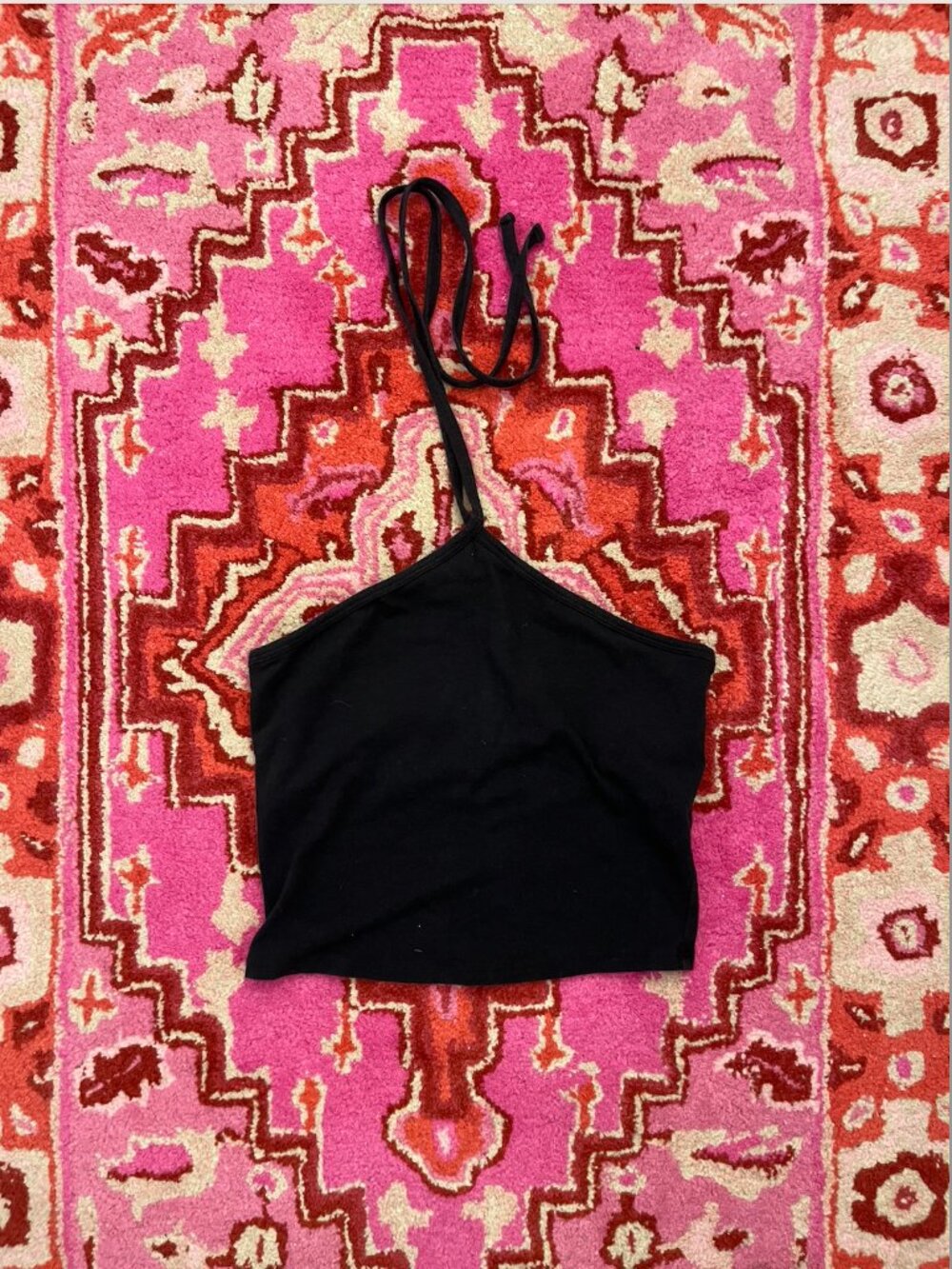 Hollister Black Halter Neck Tie with Straps Top